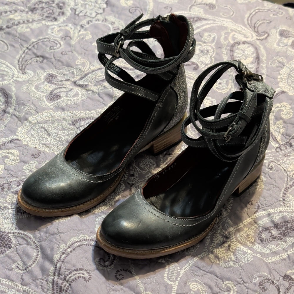 Freebird by Steven Martina Black Ankle Strap Shoes
